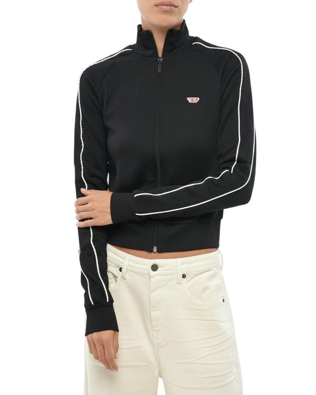 DIESEL Black Logo Mock Collar Sweatshirt
