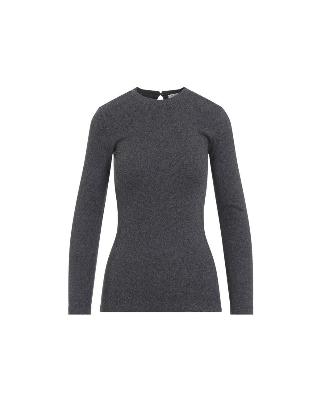 Brunello Cucinelli Black Solid Crew Neck T-Shirt