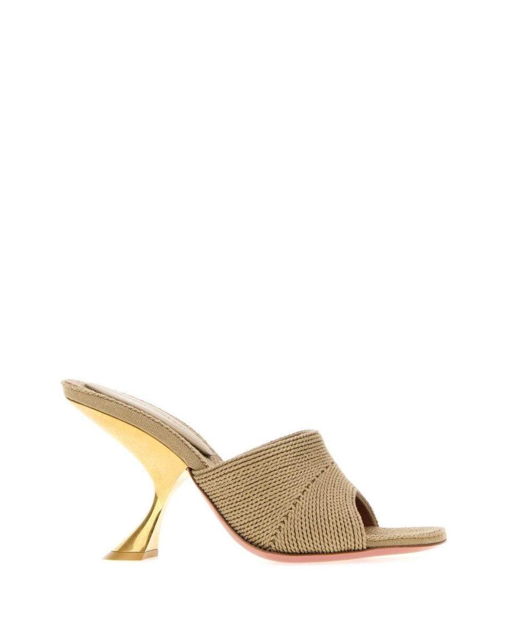 AMINA MUADDI Natural Slip On Heels