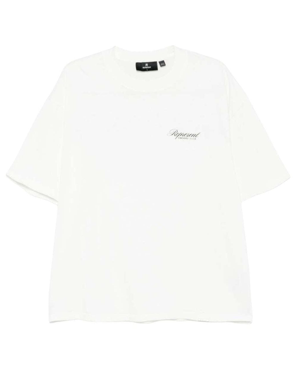 Represent White Crew Neck T-Shirt for men