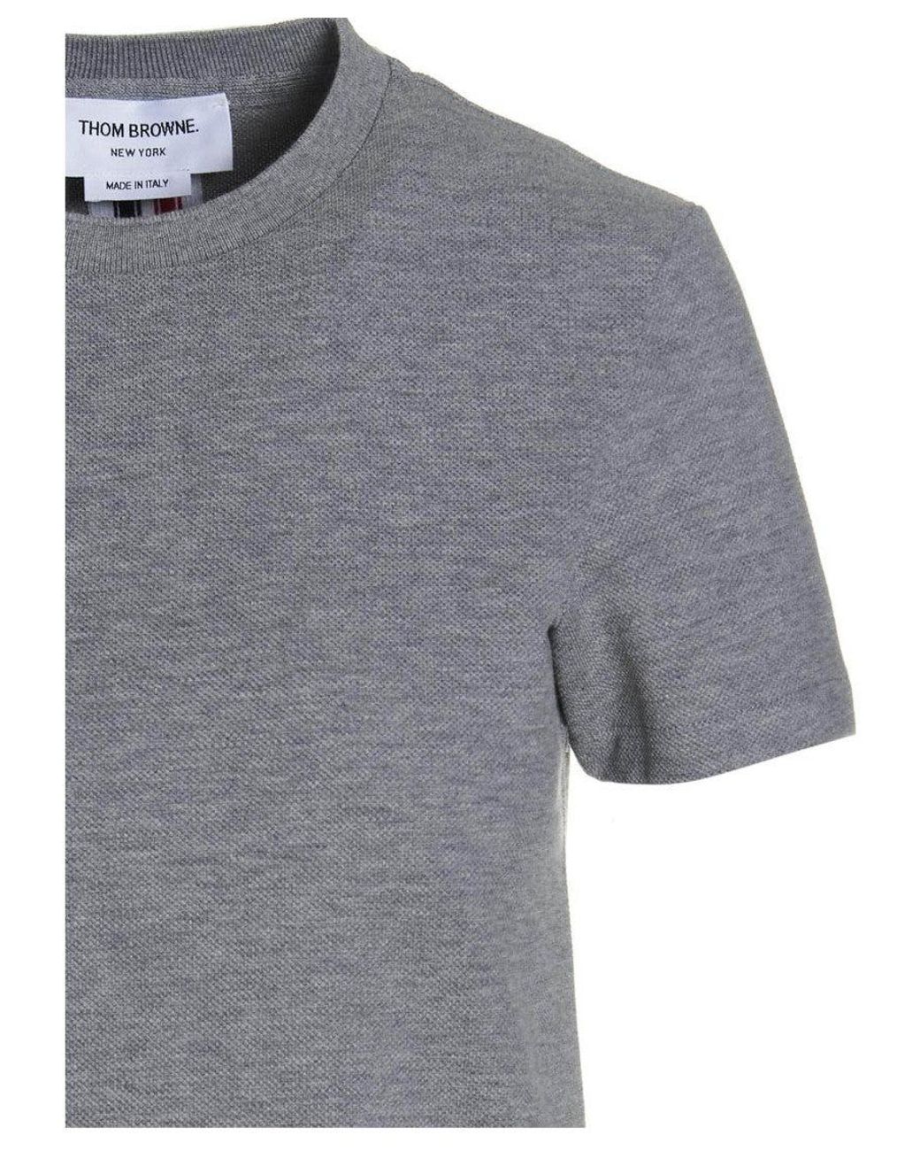 Thom Browne Gray Rwb Stripe T-Shirt