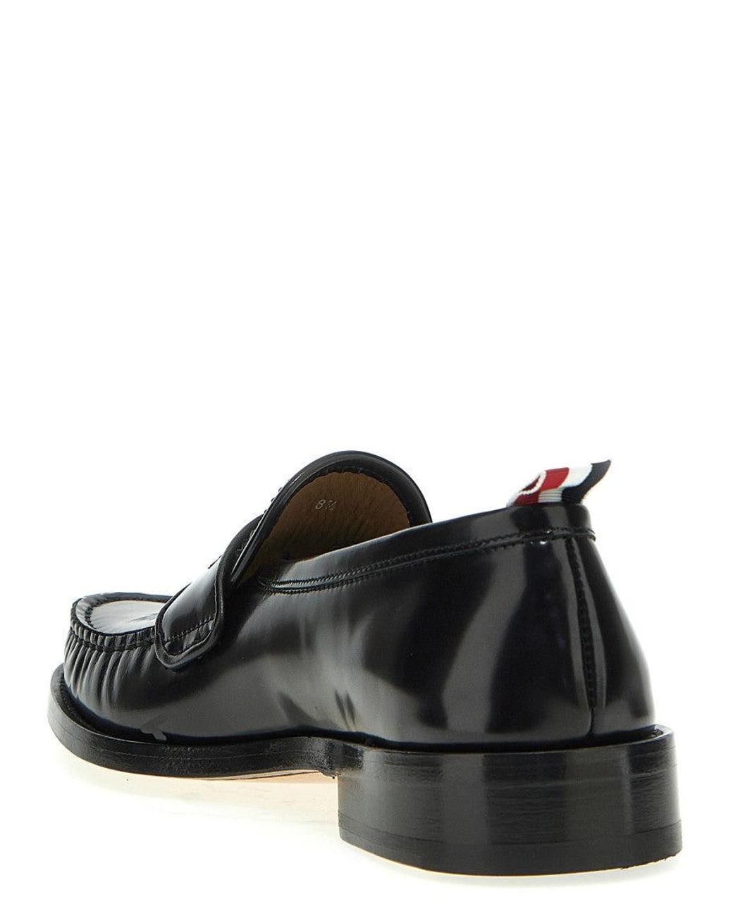 Thom Browne Black Solid Penny Loafers for men