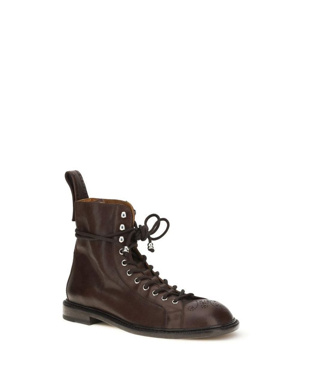 Versace Brown Leather Ankle Boots for men