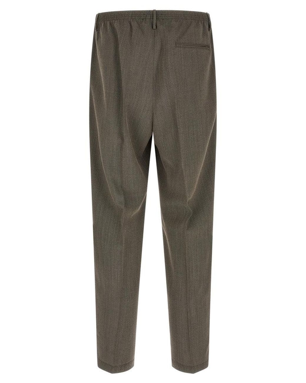 Cellar Door Gray Tapered Elasticated Trousers for men