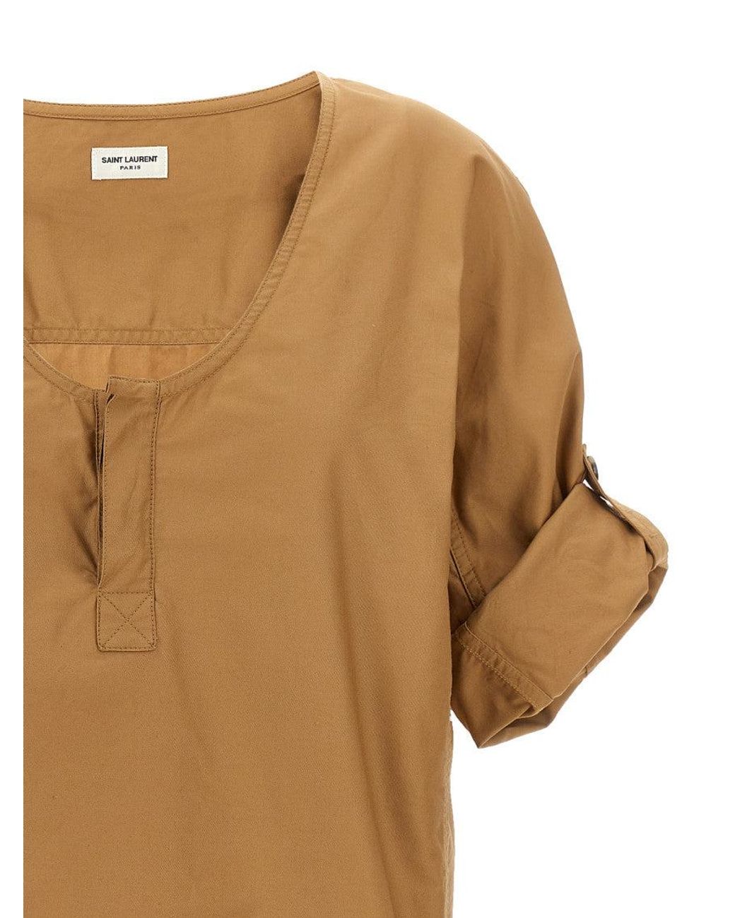 Saint Laurent Brown Twill Blouse