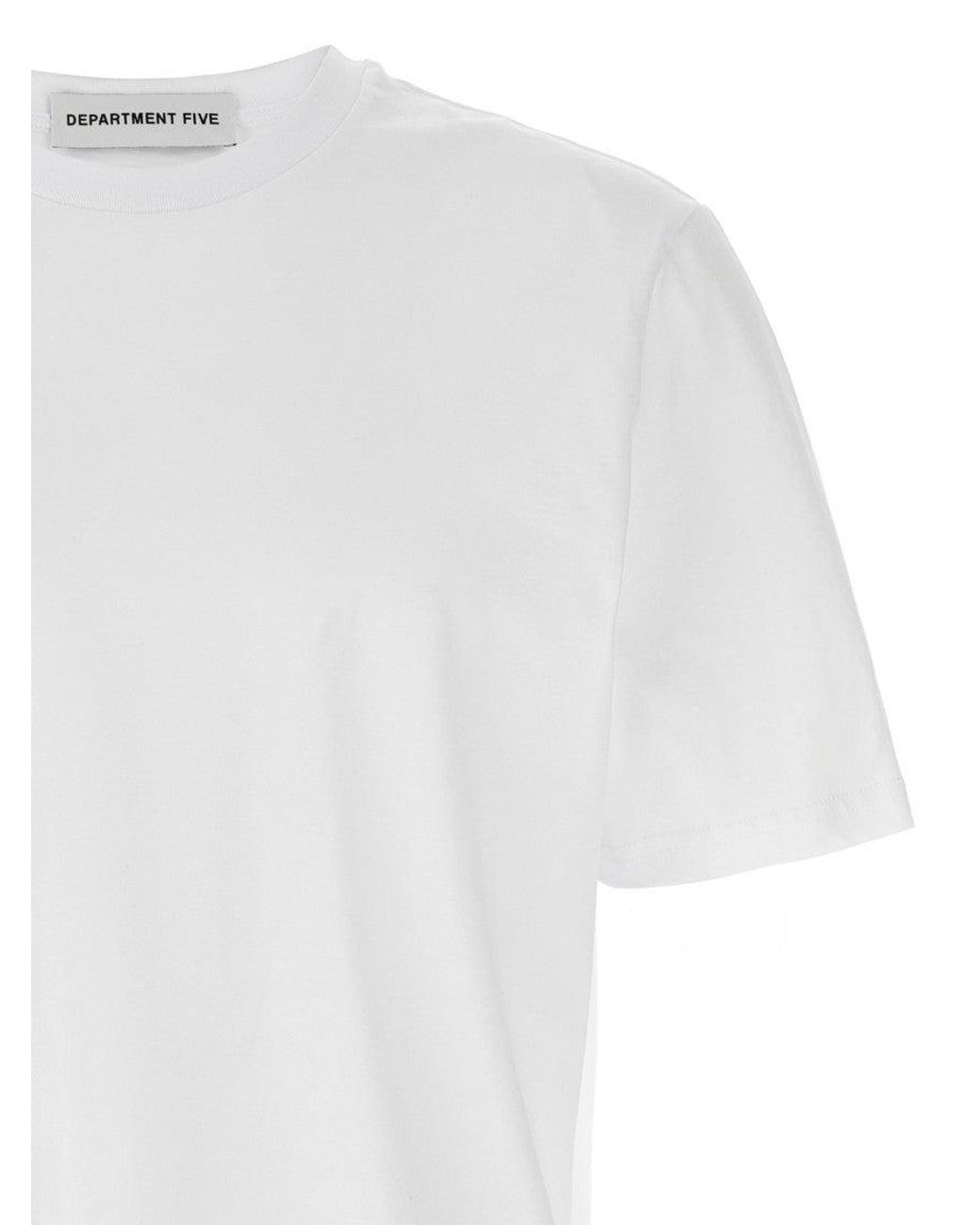 Department 5 White Crewneck Logo T-Shirt for men