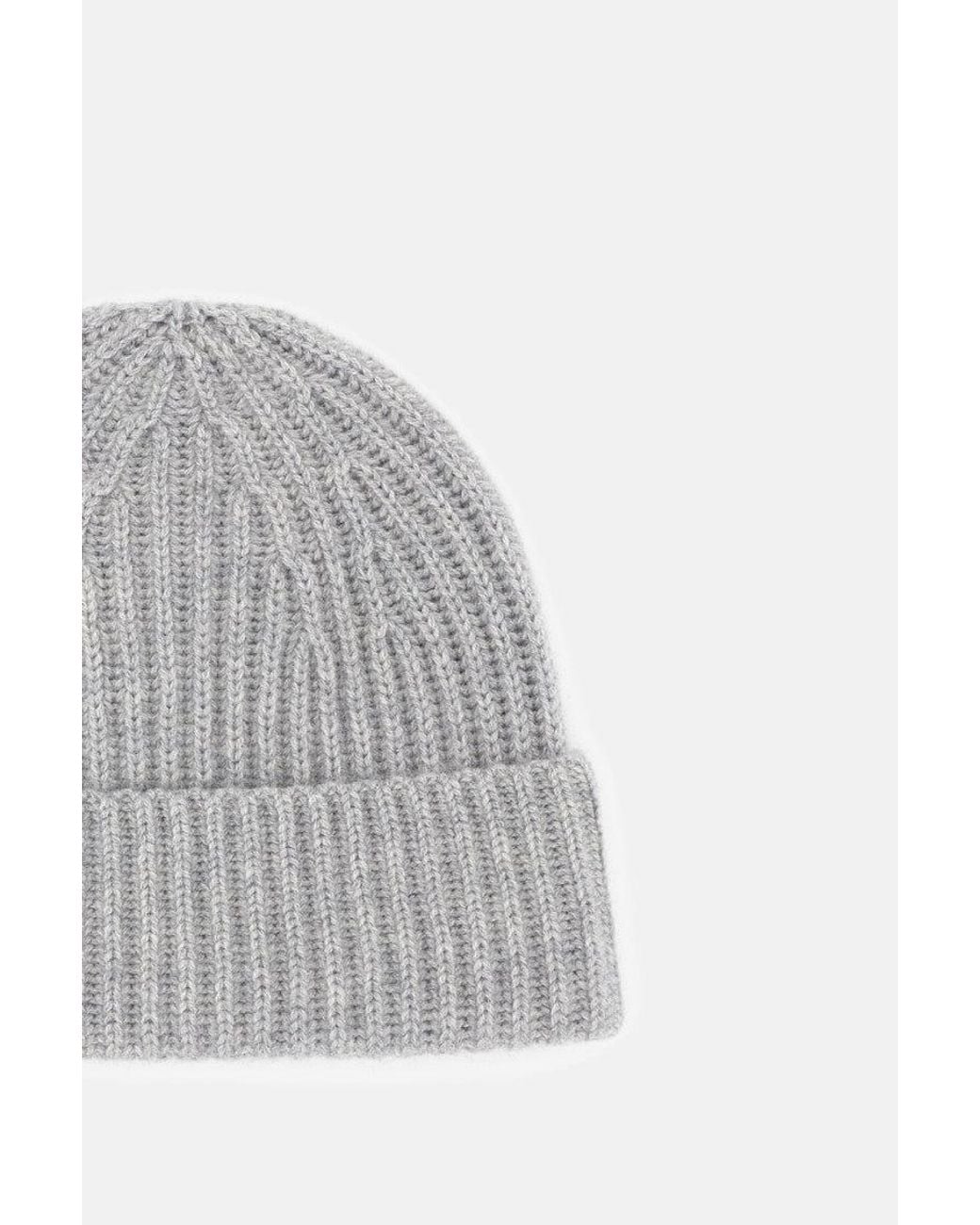 Lisa Yang Gray Ribbed Texture Beanie Hat