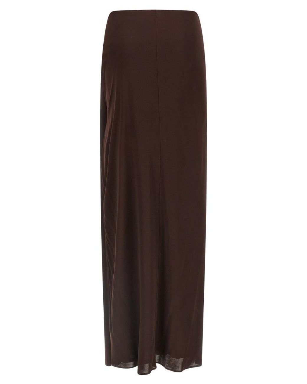 Elisabetta Franchi Brown Shiny Viscose Skirt