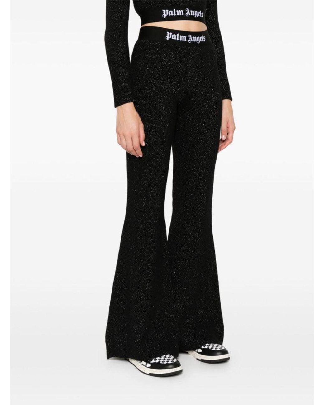 Palm Angels Black Logo-Tape Trousers