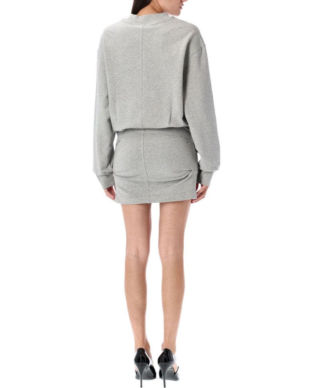 The Attico Gray Light American Fleece Mini Dress
