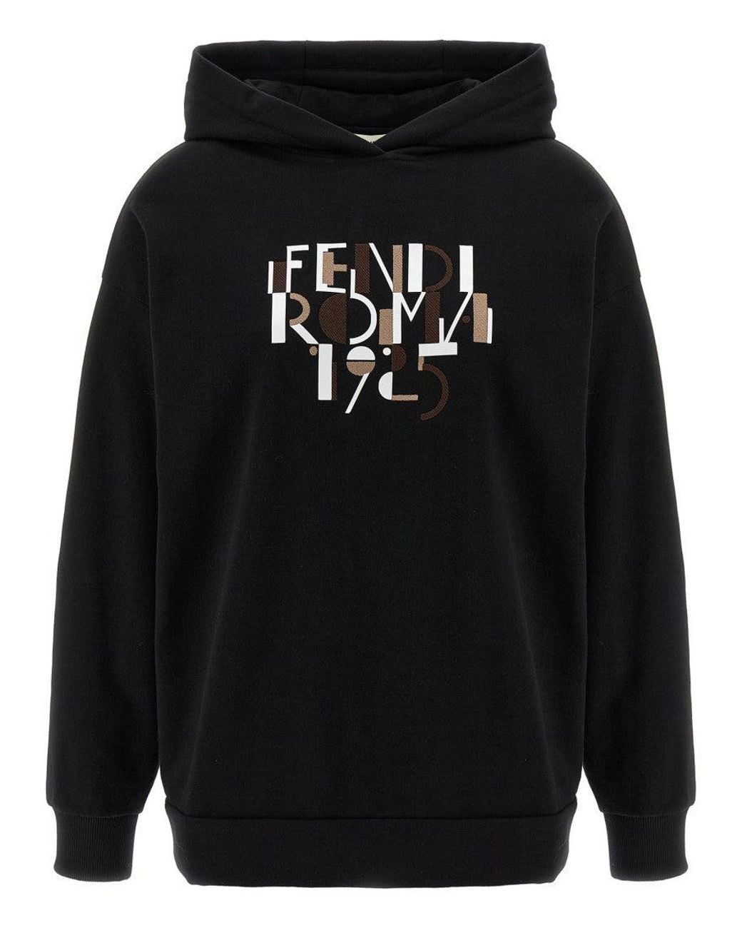 Fendi Black Logo Print Hoodie