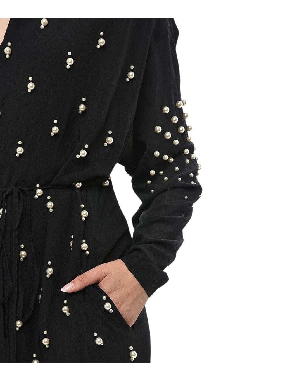 Stella McCartney Black V Neck Midi Dress