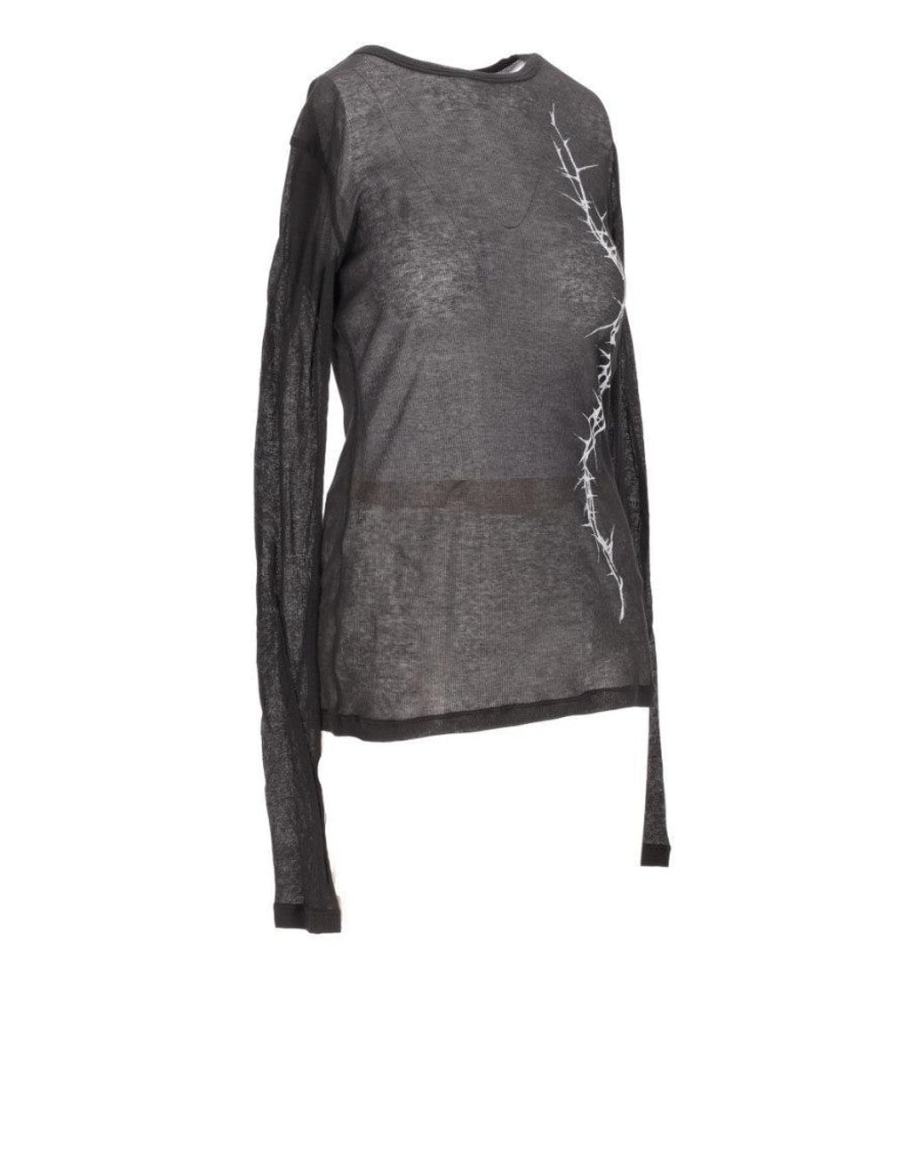 Ann Demeulemeester Black Fiene Slim Fit Long Sleeve T-Shirt