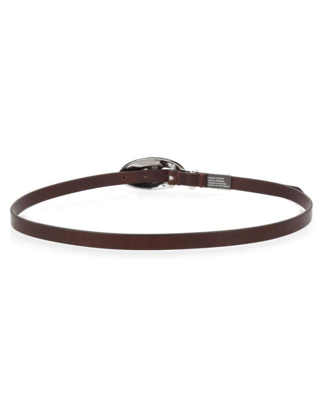 DIESEL White Logo Buckle Belt