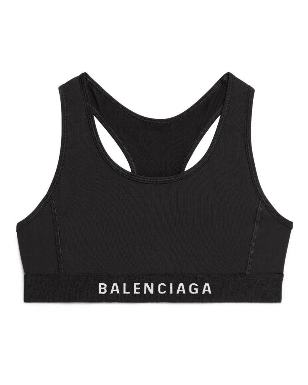 Balenciaga Black Logo Gym Bra