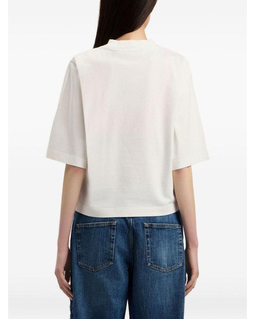 Palm Angels White Curved Logo Box T-Shirt