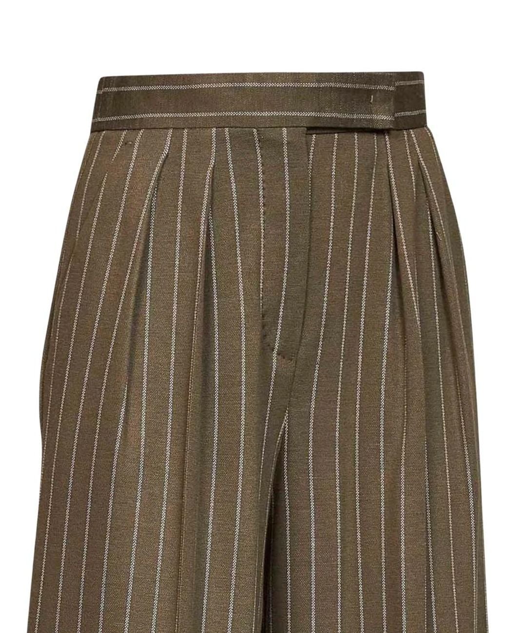 Max Mara Natural Flared Pleated Pants