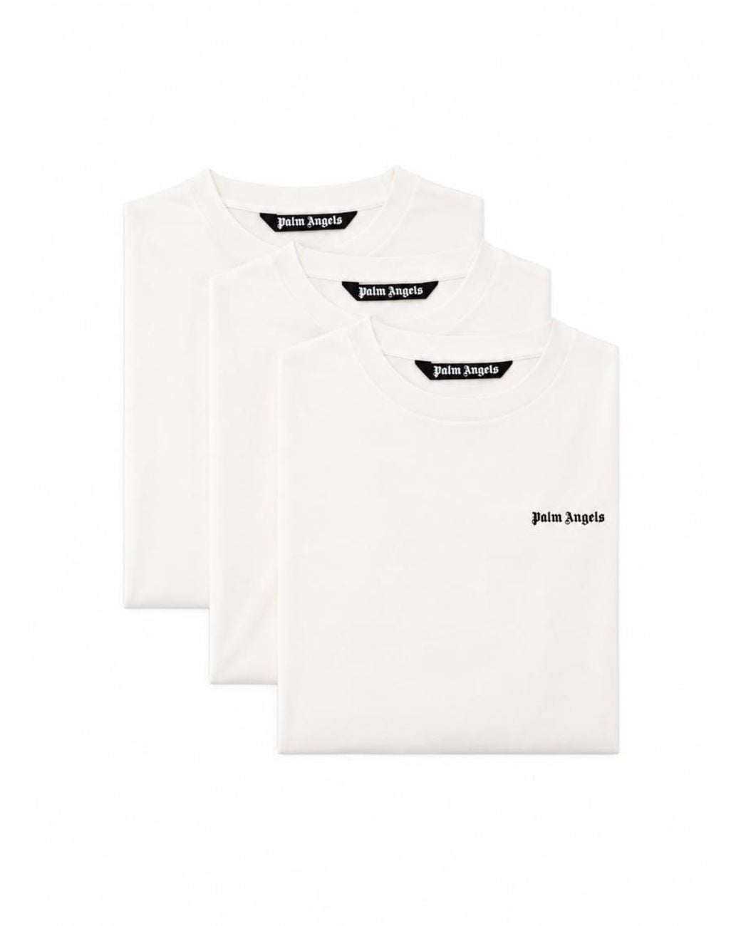 Palm Angels White Pack Of 3 Logo T-Shirts for men