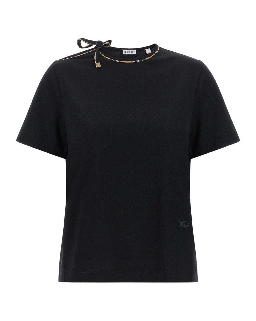 Burberry Black Solid Crew Neck T-Shirt