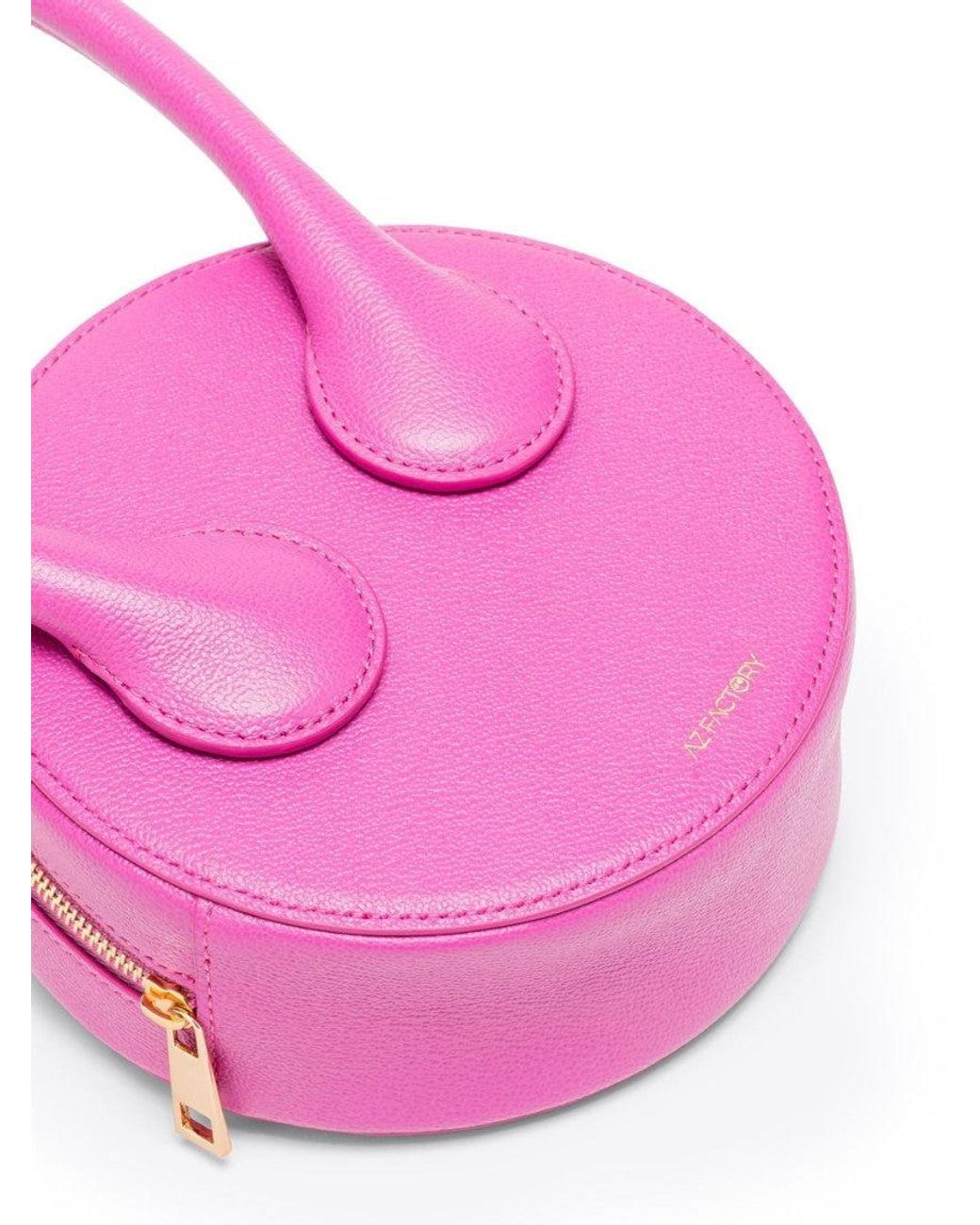 AZ FACTORY Pink Leather Mini Crossbody Bag