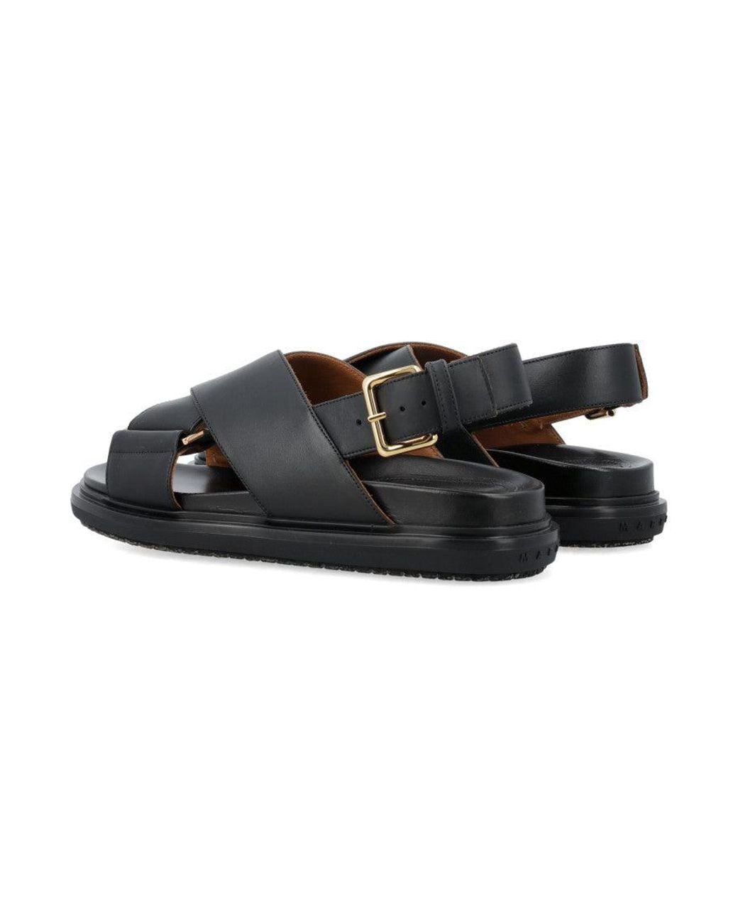 Marni Black Strappy Sandals For