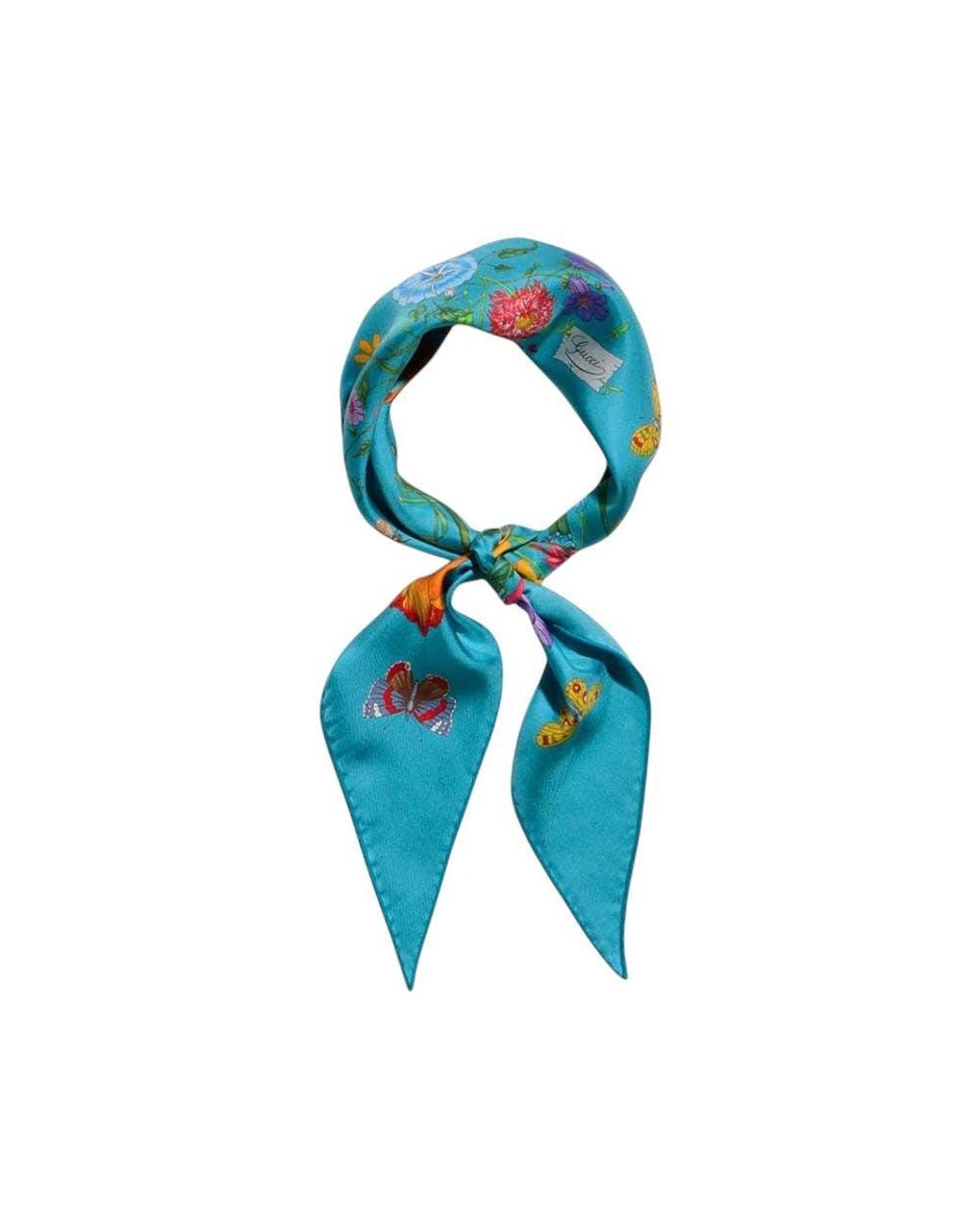Gucci Blue Light Floral Scarf