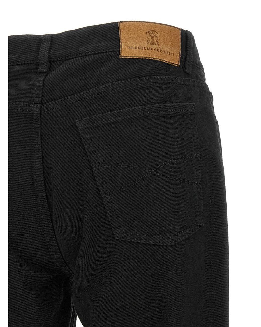 Brunello Cucinelli Black Straight Leg Jeans for men