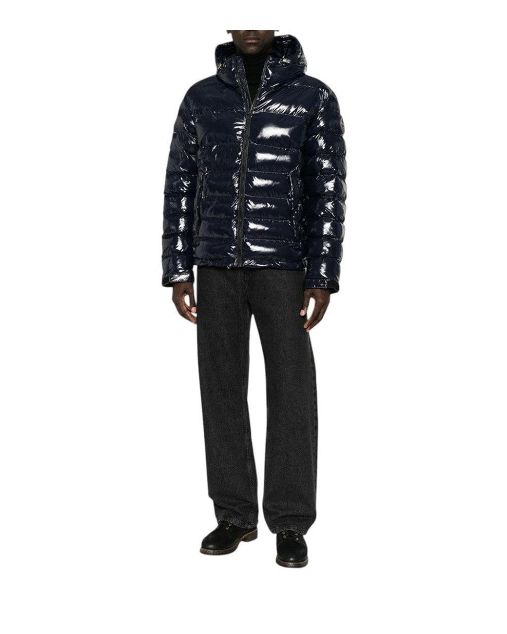 Napapijri Black Quilted Hood Jacket for men