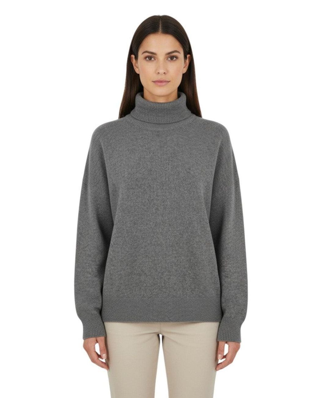 Brunello Cucinelli Gray Turtle Neck Sweater