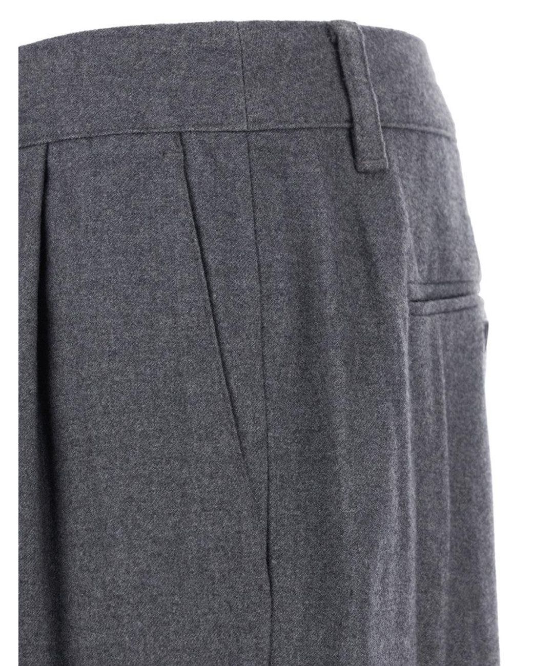 DUNST Gray Straight Pleated Pants for men