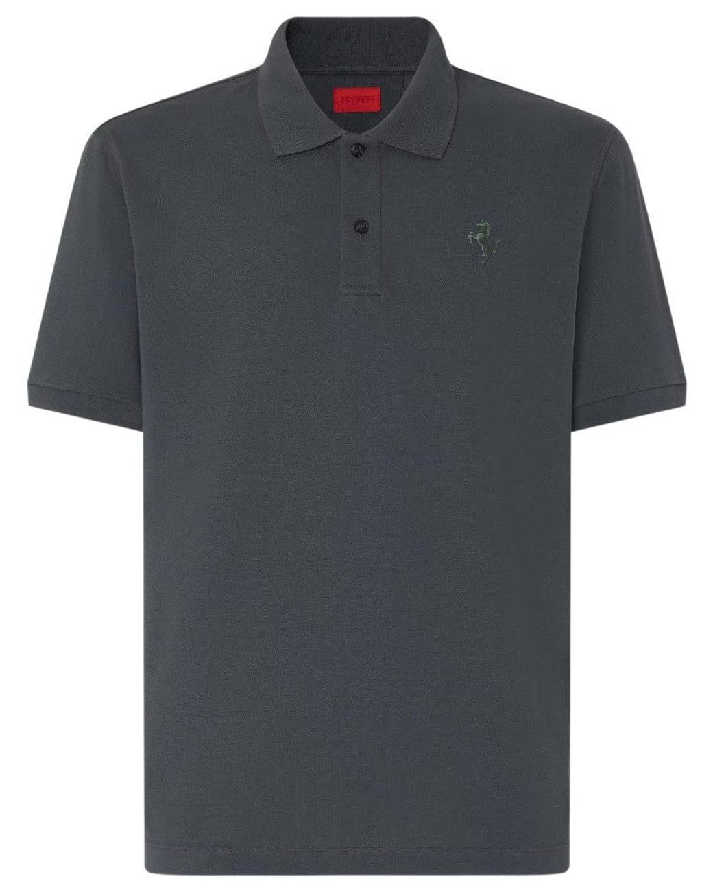 Ferrari Black Shirt Collar Polo for men