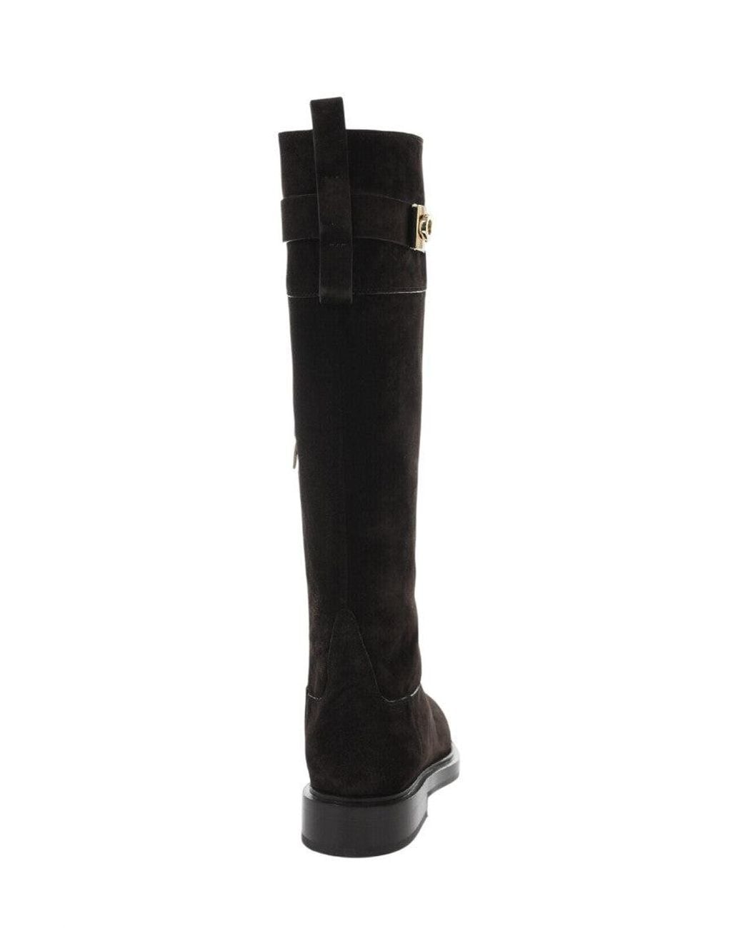 Ferragamo Black Dark Roly Boots