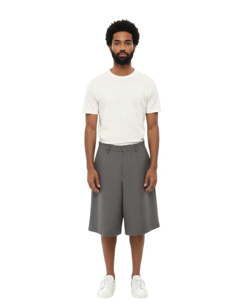 1989 STUDIO Gray Loose Solid Shorts for men