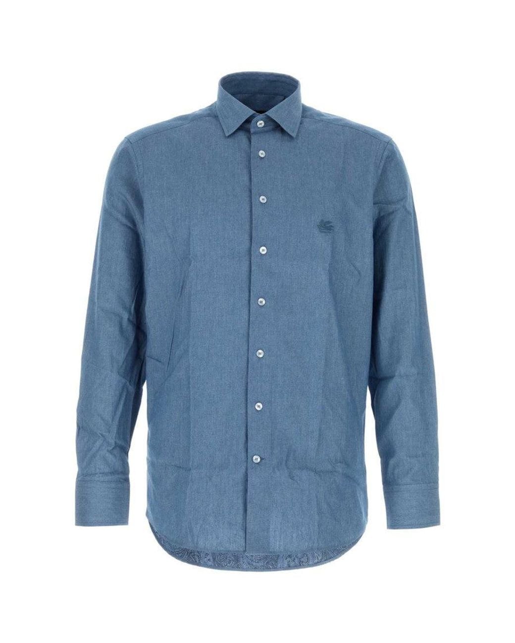Etro Blue Light Regular Shirt for men