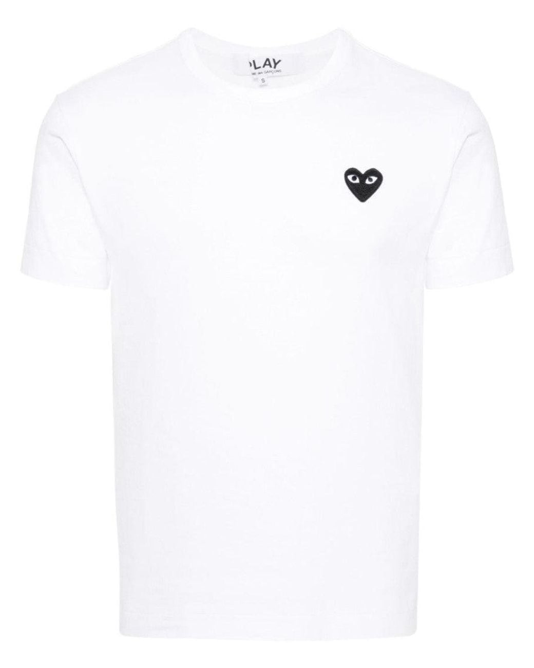Comme des Garçons White Logo Cotton T-Shirt for men