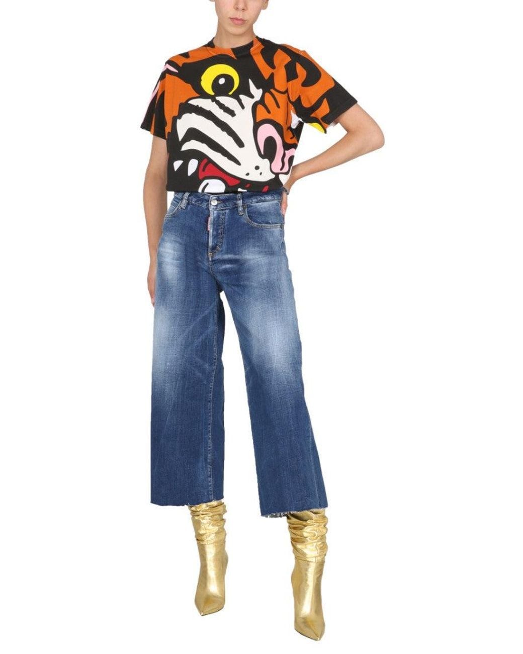 DSquared² Multicolor Graphic Crew Neck T-Shirt
