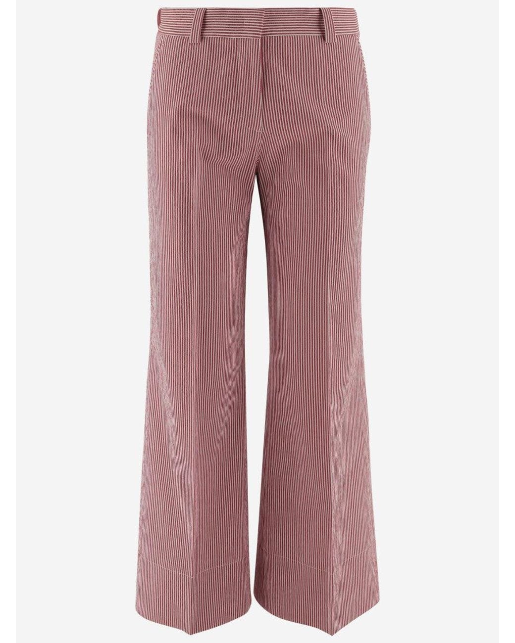 Ql2 Pink Striped Pattern Trousers