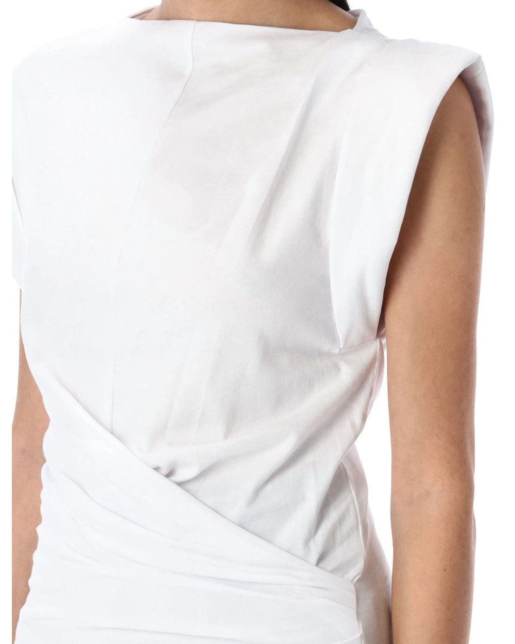Isabel Marant White Maisan Draped Cotton T-Shirt