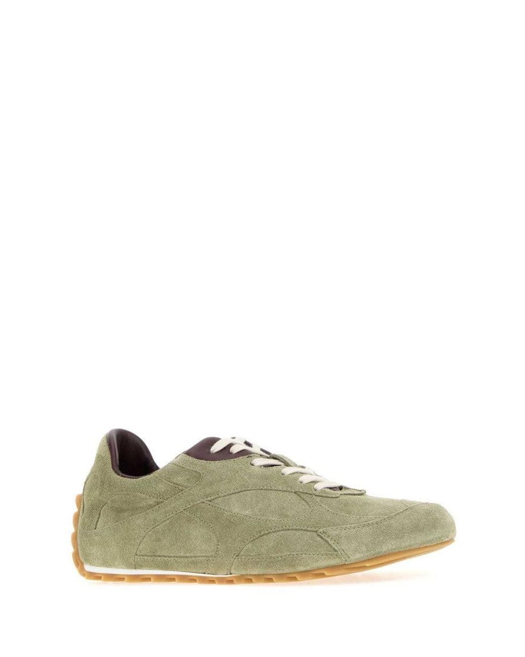 Bottega Veneta Green Lace Up Sneakers