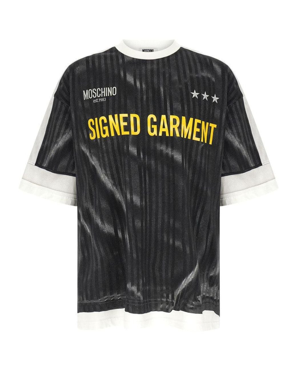 Moschino Black Trompe Print T-Shirt for men