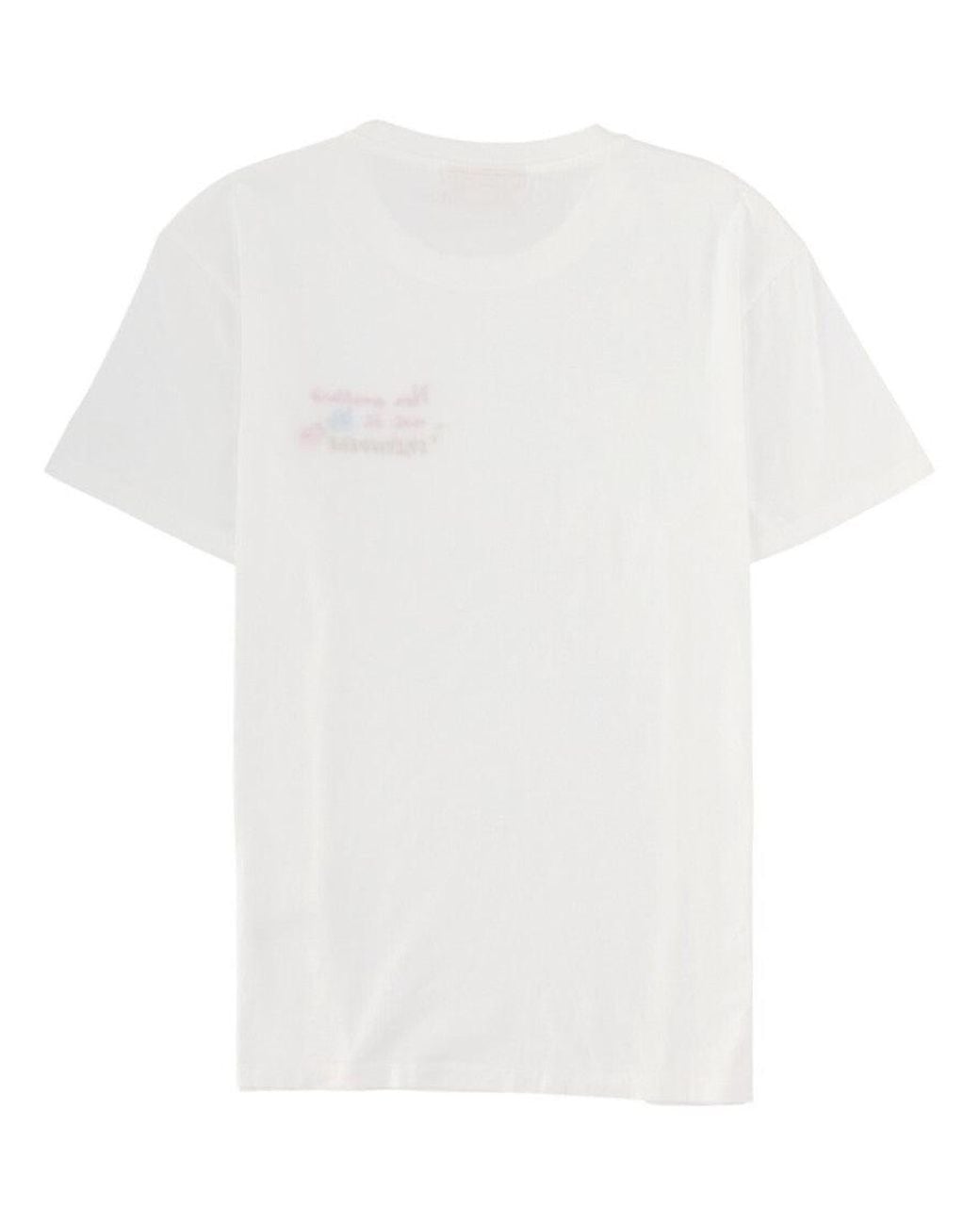 Mc2 Saint Barth White Graphic Crew Neck T-Shirt