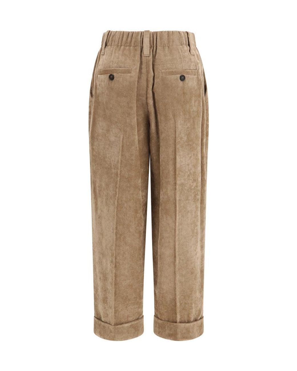 Brunello Cucinelli Natural Relaxed Pleated Pant