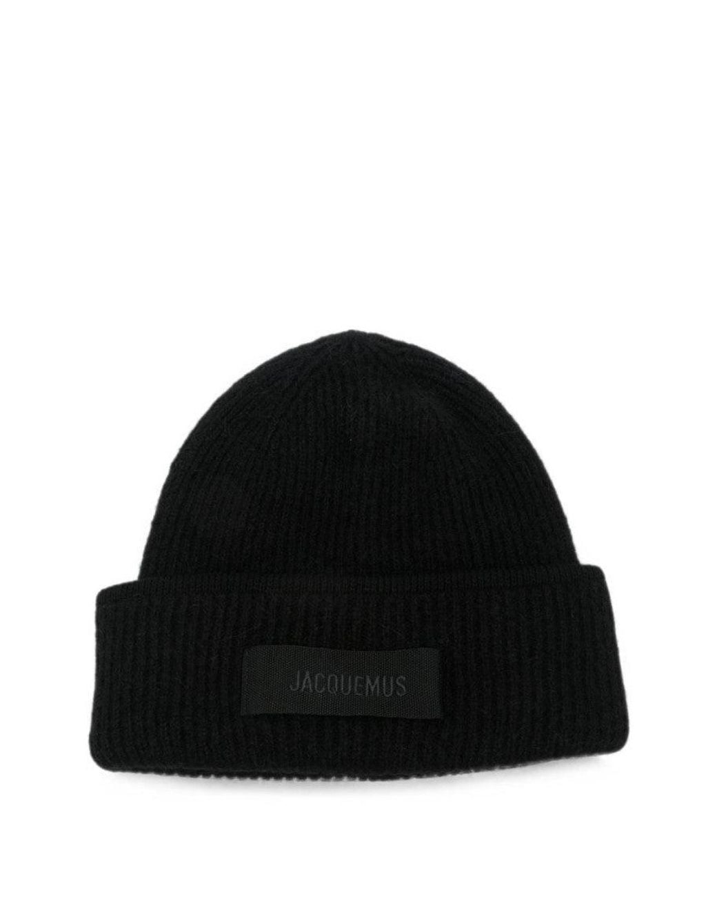 Jacquemus Black Le Bonnet Logo Beanie Cap