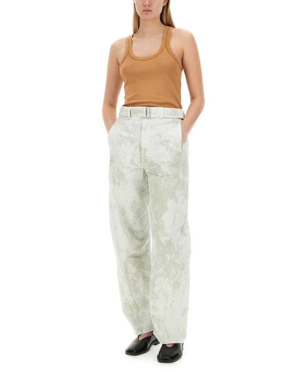 Lemaire White Solid Scoop Neck Top