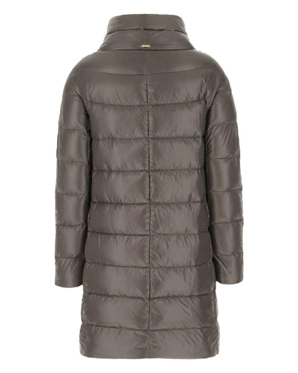 Herno Gray Silky Effect Ultralight Nylon Down Jacket