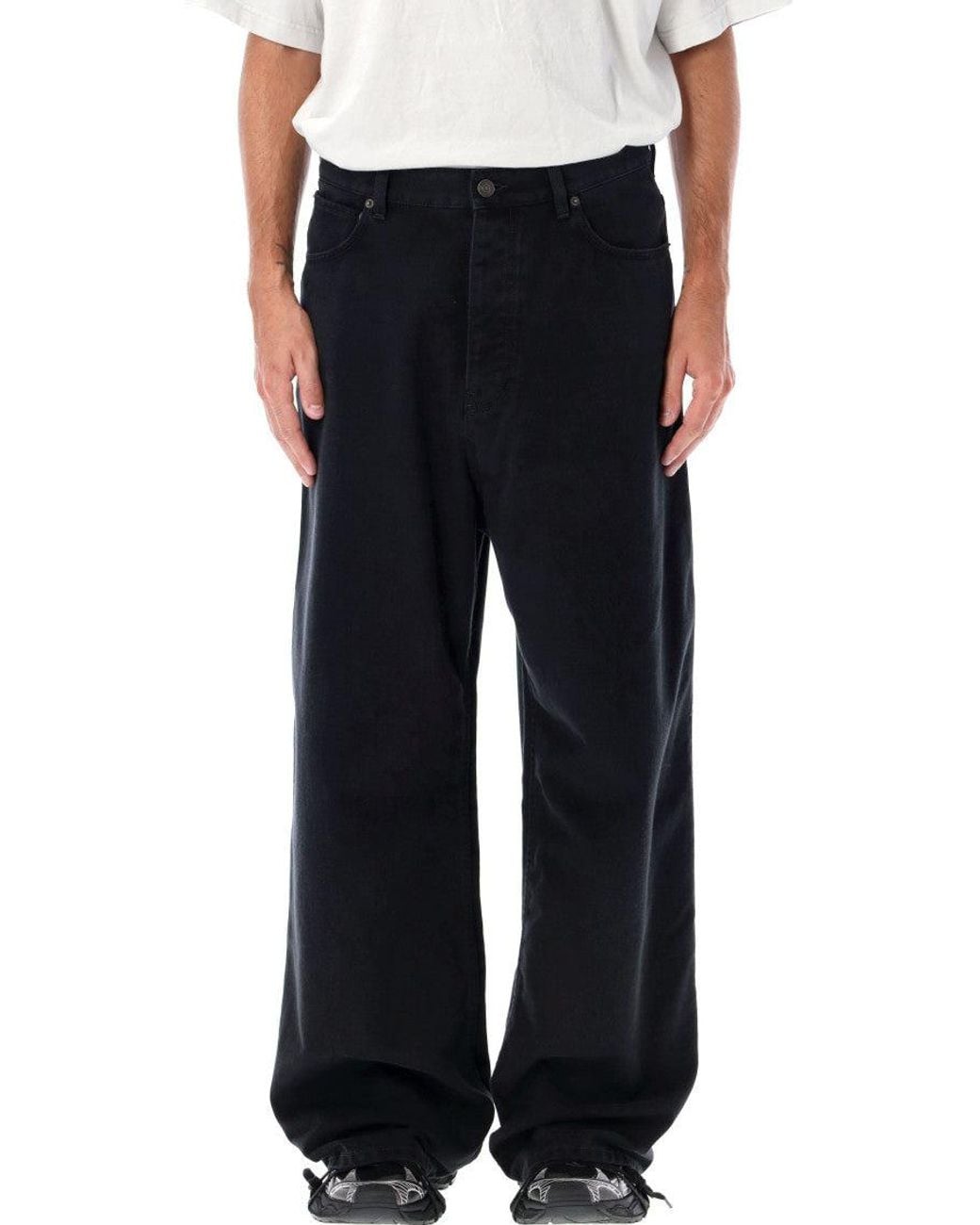 Balenciaga Black Loose Cut Baggy Jeans for men