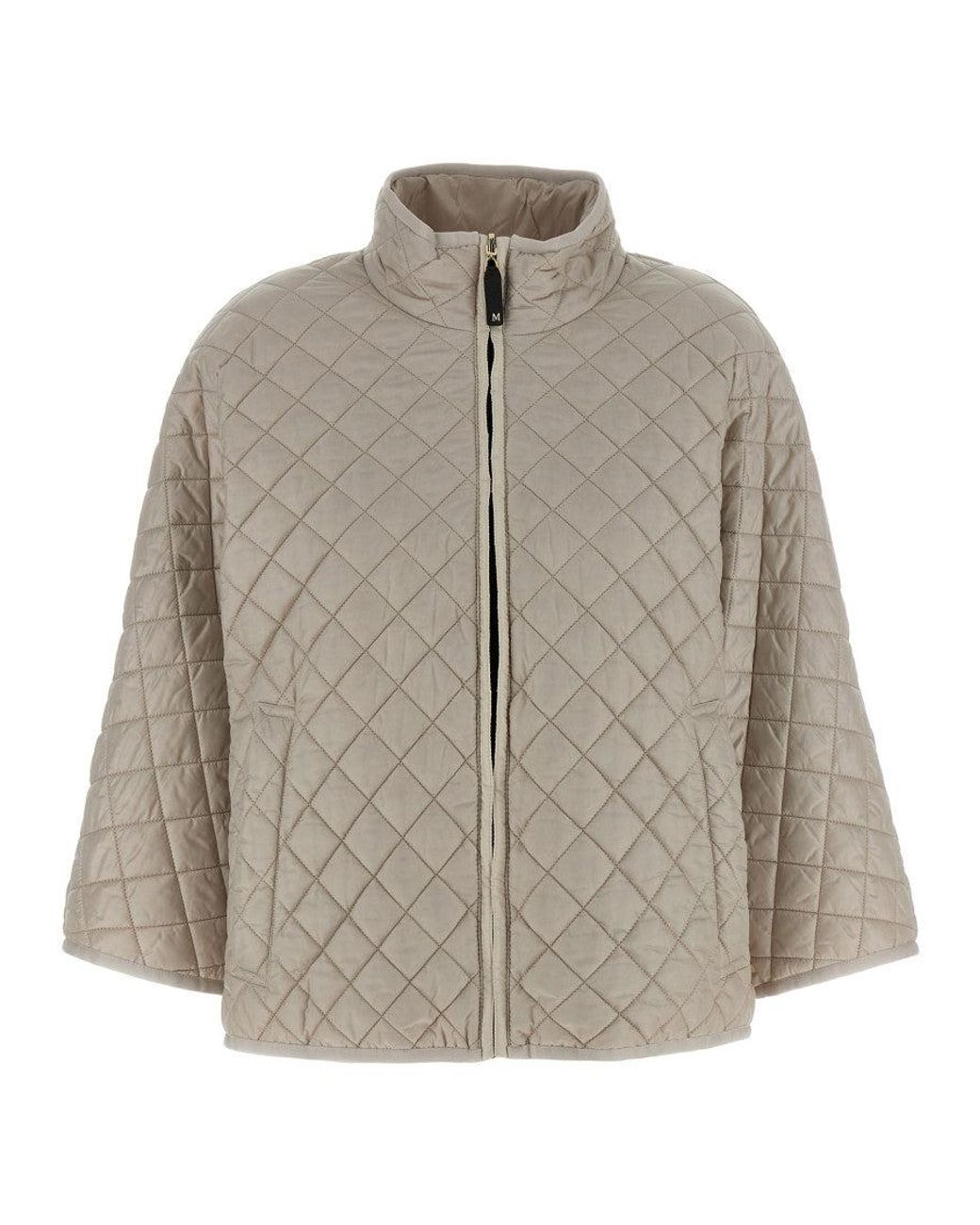Max Mara Gray 'Delfina' Reversible Hood