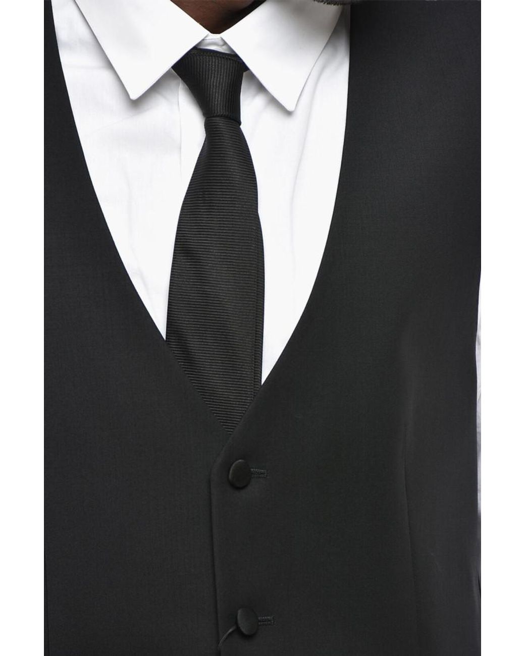 Corneliani Black Solid Waistcoat for men