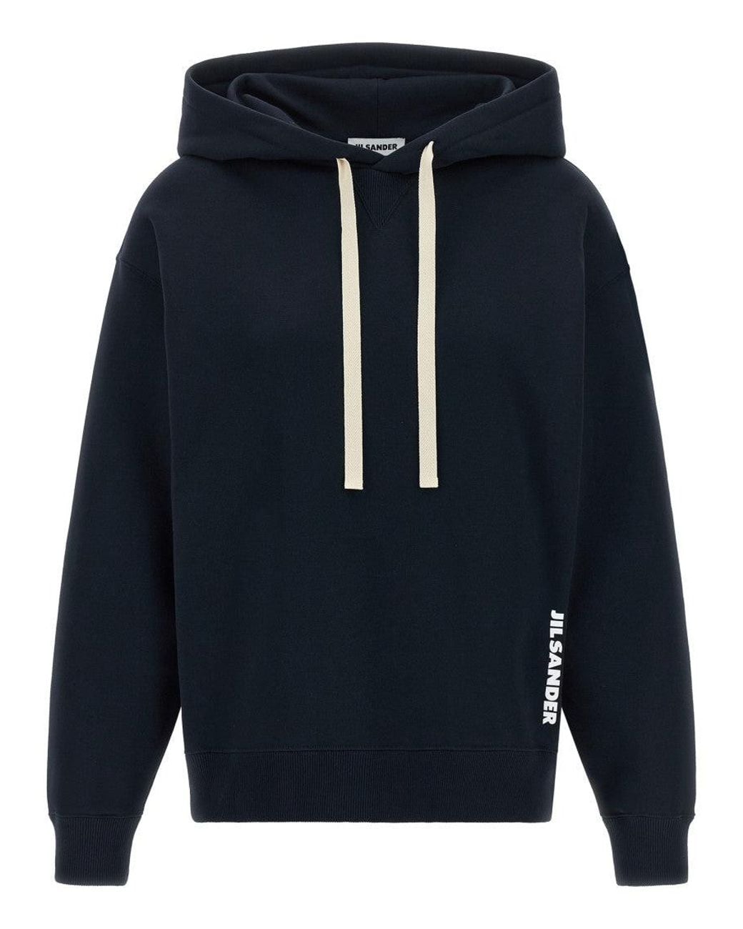 Jil Sander Blue Comfort Logo Hoodie