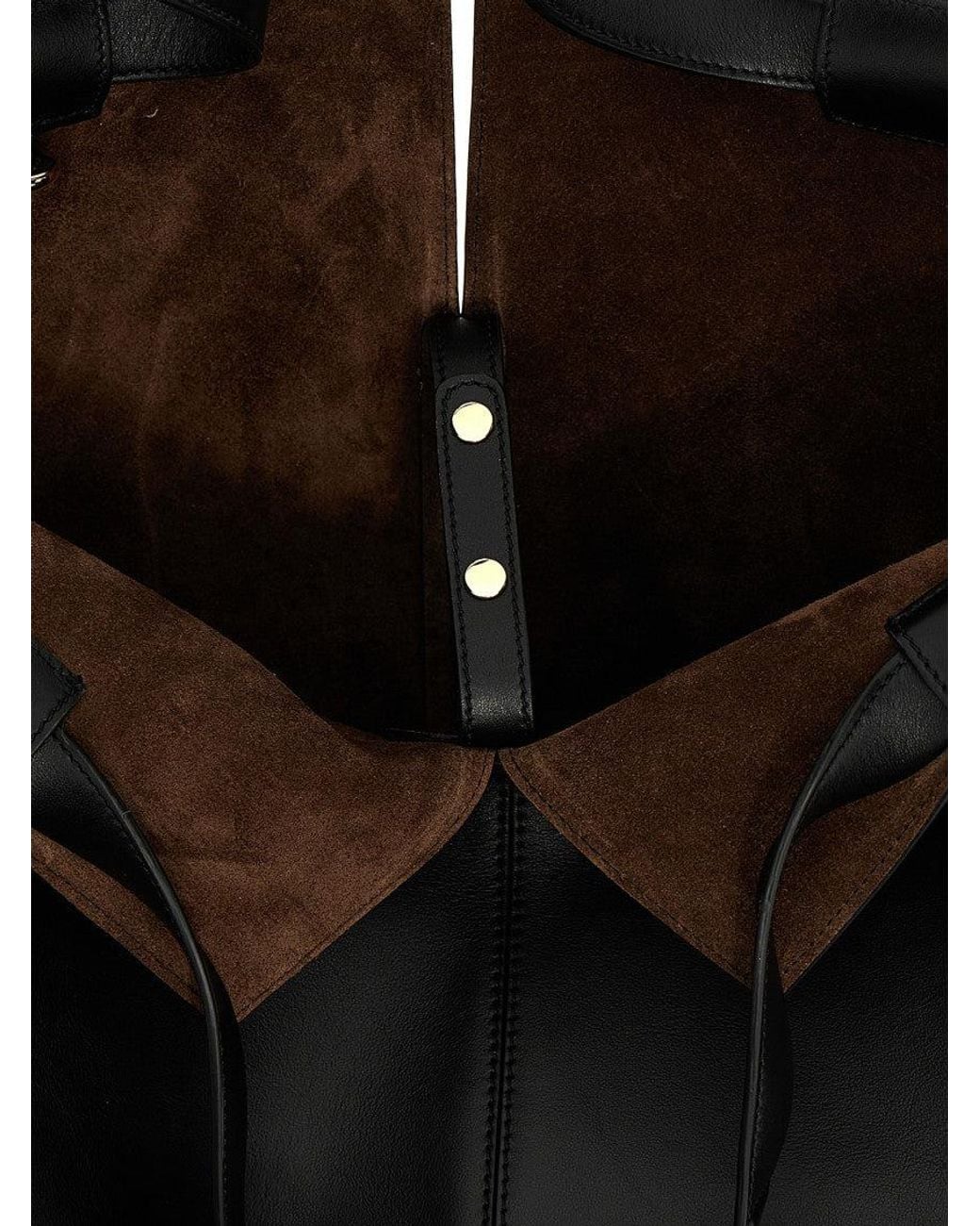 Tod's Black Structured Leather Shopper Tote Bag